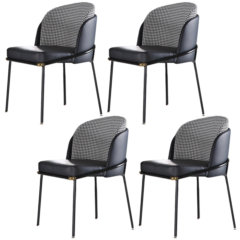 Contemporary Dining Chair Armless Dining Chair with Metal Legs for Kitchen