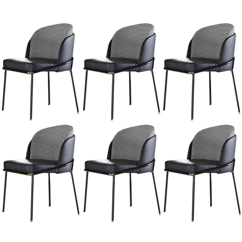 Contemporary Dining Chair Armless Dining Chair with Metal Legs for Kitchen