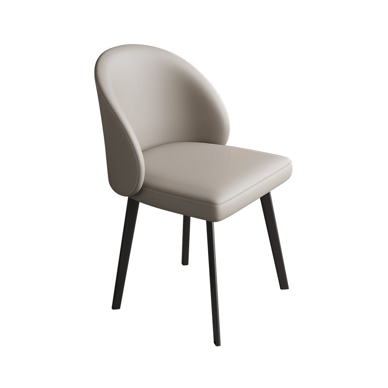 Modern Armless Dining Chairs Black Solid Wood and Metal Frame Side Chair Grey 1 Piece Clearhalo 'Dining Chairs' 'Dining Tables & Seating' 'dining_chair' 'furn' 'furn_dining_chair' 'Furniture' 'Kitchen & Dining Furniture' 5529973