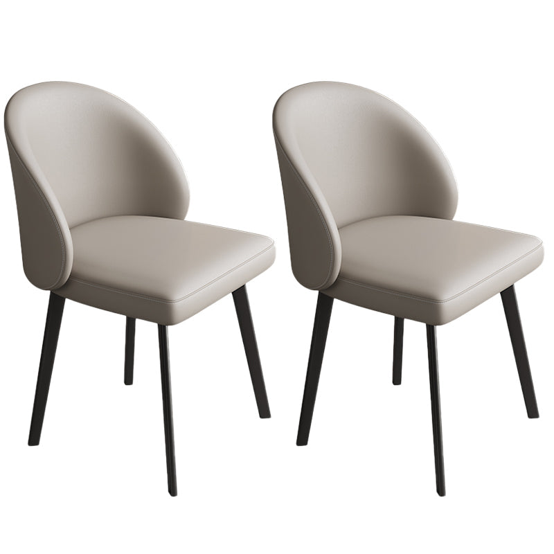 Modern Armless Dining Chairs Black Solid Wood and Metal Frame Side Chair Grey 2 Piece Set Clearhalo 'Dining Chairs' 'Dining Tables & Seating' 'dining_chair' 'furn' 'furn_dining_chair' 'Furniture' 'Kitchen & Dining Furniture' 5529974