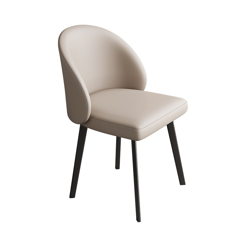 Modern Armless Dining Chairs Black Solid Wood and Metal Frame Side Chair Light Khaki 1 Piece Clearhalo 'Dining Chairs' 'Dining Tables & Seating' 'dining_chair' 'furn' 'furn_dining_chair' 'Furniture' 'Kitchen & Dining Furniture' 5529991