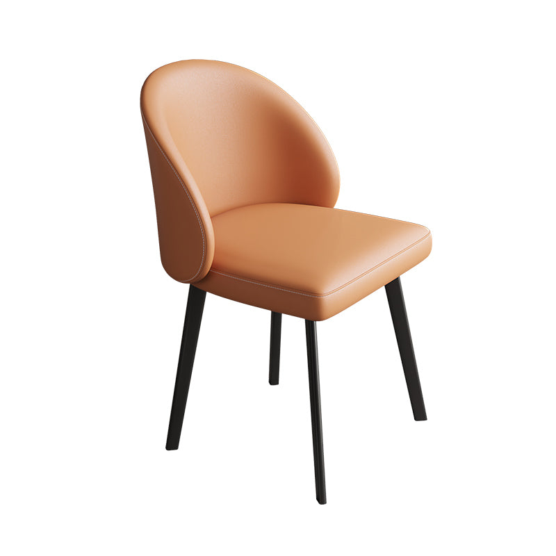 Modern Armless Dining Chairs Black Solid Wood and Metal Frame Side Chair Orange 1 Piece Clearhalo 'Dining Chairs' 'Dining Tables & Seating' 'dining_chair' 'furn' 'furn_dining_chair' 'Furniture' 'Kitchen & Dining Furniture' 5529996