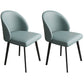 Modern Armless Dining Chairs Black Solid Wood and Metal Frame Side Chair Blue 2 Piece Set Clearhalo 'Dining Chairs' 'Dining Tables & Seating' 'dining_chair' 'furn' 'furn_dining_chair' 'Furniture' 'Kitchen & Dining Furniture' 5530002