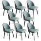 Modern Armless Dining Chairs Black Solid Wood and Metal Frame Side Chair Blue 8 Piece Set Clearhalo 'Dining Chairs' 'Dining Tables & Seating' 'dining_chair' 'furn' 'furn_dining_chair' 'Furniture' 'Kitchen & Dining Furniture' 5530005