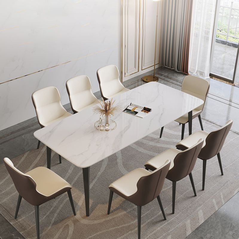 Modern Armless Dining Chairs Faux Leather Wingback Dining Side Chair Clearhalo 'Dining Chairs' 'Dining Tables & Seating' 'dining_chair' 'furn' 'furn_dining_chair' 'Furniture' 'Kitchen & Dining Furniture' 5530013