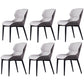 Modern Armless Dining Chairs Faux Leather Wingback Dining Side Chair Cream Gray 6 Piece Set Clearhalo 'Dining Chairs' 'Dining Tables & Seating' 'dining_chair' 'furn' 'furn_dining_chair' 'Furniture' 'Kitchen & Dining Furniture' 5530019