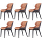 Modern Armless Dining Chairs Faux Leather Wingback Dining Side Chair Orange 6 Piece Set Clearhalo 'Dining Chairs' 'Dining Tables & Seating' 'dining_chair' 'furn' 'furn_dining_chair' 'Furniture' 'Kitchen & Dining Furniture' 5530027