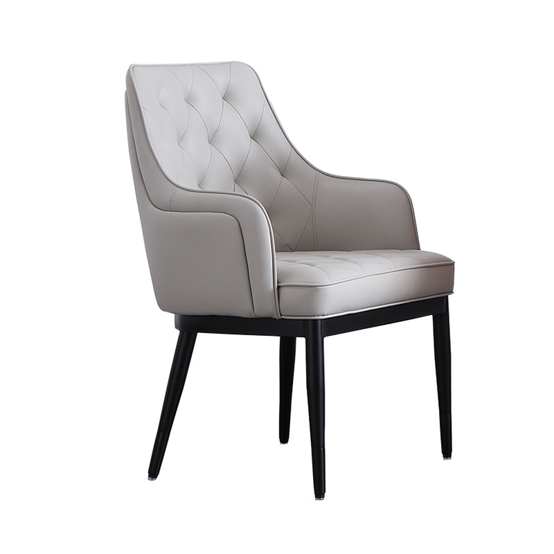 Contemporary Dining Chair Arm Dining Chair with Metal Legs for Kitchen Grey 1 Piece Clearhalo 'Dining Chairs' 'Dining Tables & Seating' 'dining_chair' 'furn' 'furn_dining_chair' 'Furniture' 'Kitchen & Dining Furniture' 5530035