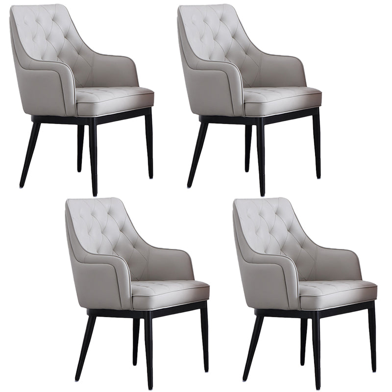 Contemporary Dining Chair Arm Dining Chair with Metal Legs for Kitchen Grey 4 Piece Set Clearhalo 'Dining Chairs' 'Dining Tables & Seating' 'dining_chair' 'furn' 'furn_dining_chair' 'Furniture' 'Kitchen & Dining Furniture' 5530038
