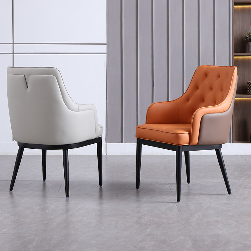 Contemporary Dining Chair Arm Dining Chair with Metal Legs for Kitchen Clearhalo 'Dining Chairs' 'Dining Tables & Seating' 'dining_chair' 'furn' 'furn_dining_chair' 'Furniture' 'Kitchen & Dining Furniture' 5530039