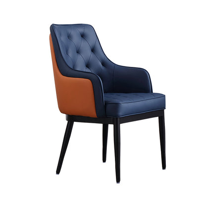 Contemporary Dining Chair Arm Dining Chair with Metal Legs for Kitchen Blue 1 Piece Clearhalo 'Dining Chairs' 'Dining Tables & Seating' 'dining_chair' 'furn' 'furn_dining_chair' 'Furniture' 'Kitchen & Dining Furniture' 5530055