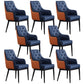 Contemporary Dining Chair Arm Dining Chair with Metal Legs for Kitchen Blue 8 Piece Set Clearhalo 'Dining Chairs' 'Dining Tables & Seating' 'dining_chair' 'furn' 'furn_dining_chair' 'Furniture' 'Kitchen & Dining Furniture' 5530059