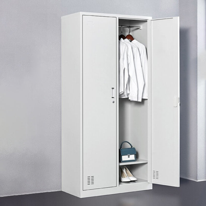 Contemporary Style Wardrobe White Metal Wardrobe Closet for Home Clearhalo 'Armoires & Wardrobes' 'armoires_wardrobes' 'Bedroom Furniture' 'furn' 'furn_armoires_wardrobes' 'Furniture' 5530145