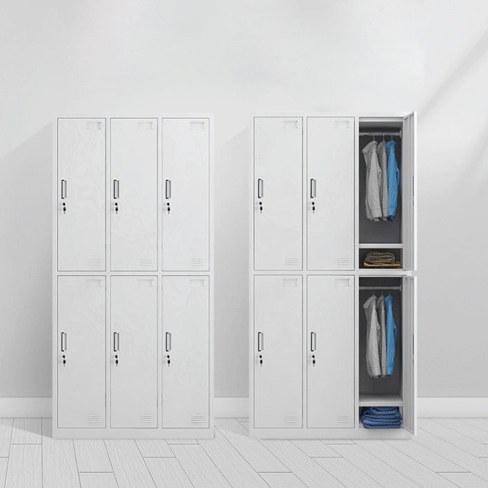 Contemporary Style Wardrobe White Metal Wardrobe Closet for Home Clearhalo 'Armoires & Wardrobes' 'armoires_wardrobes' 'Bedroom Furniture' 'furn' 'furn_armoires_wardrobes' 'Furniture' 5530157