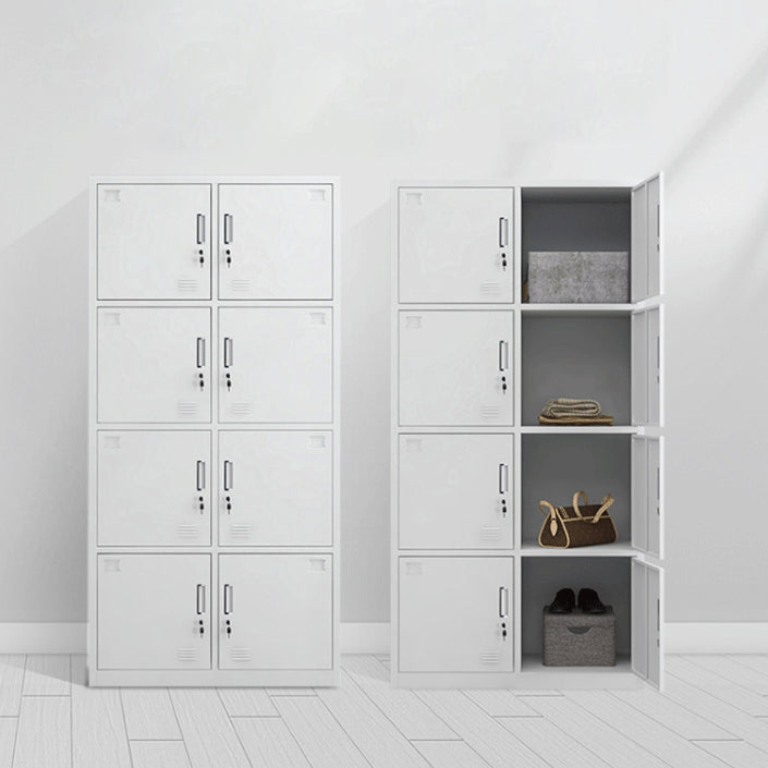 Contemporary Style Wardrobe White Metal Wardrobe Closet for Home Clearhalo 'Armoires & Wardrobes' 'armoires_wardrobes' 'Bedroom Furniture' 'furn' 'furn_armoires_wardrobes' 'Furniture' 5530158