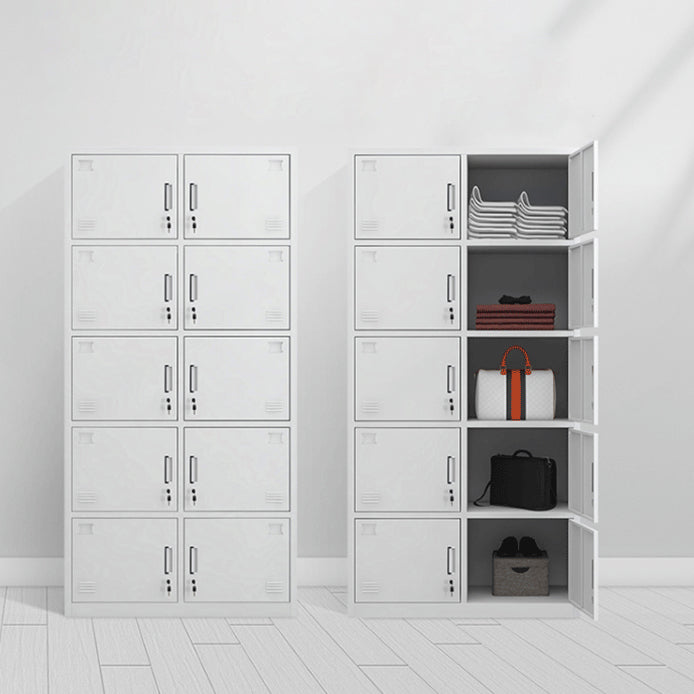 Contemporary Style Wardrobe White Metal Wardrobe Closet for Home Clearhalo 'Armoires & Wardrobes' 'armoires_wardrobes' 'Bedroom Furniture' 'furn' 'furn_armoires_wardrobes' 'Furniture' 5530160