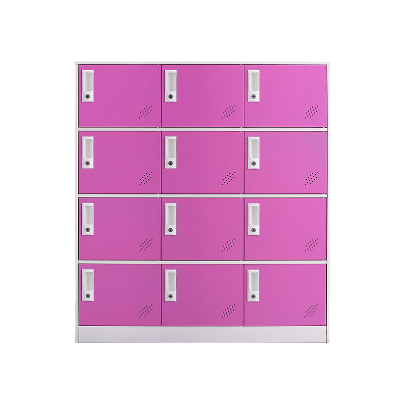 Contemporary Wardrobe Metal Wardrobe Closet for Home,35.43" D x 15.75" W x 39.37" H Pink 12 Clearhalo 'Armoires & Wardrobes' 'armoires_wardrobes' 'Bedroom Furniture' 'furn' 'furn_armoires_wardrobes' 'Furniture' 5530207
