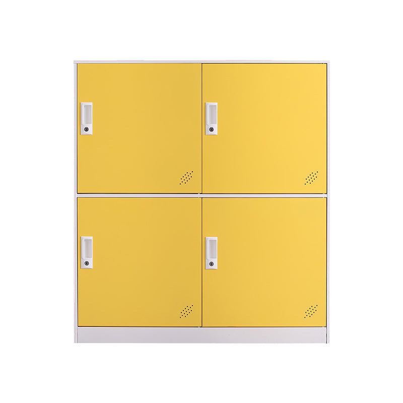 Contemporary Wardrobe Metal Wardrobe Closet for Home,35.43" D x 15.75" W x 39.37" H Yellow 4 Clearhalo 'Armoires & Wardrobes' 'armoires_wardrobes' 'Bedroom Furniture' 'furn' 'furn_armoires_wardrobes' 'Furniture' 5530209