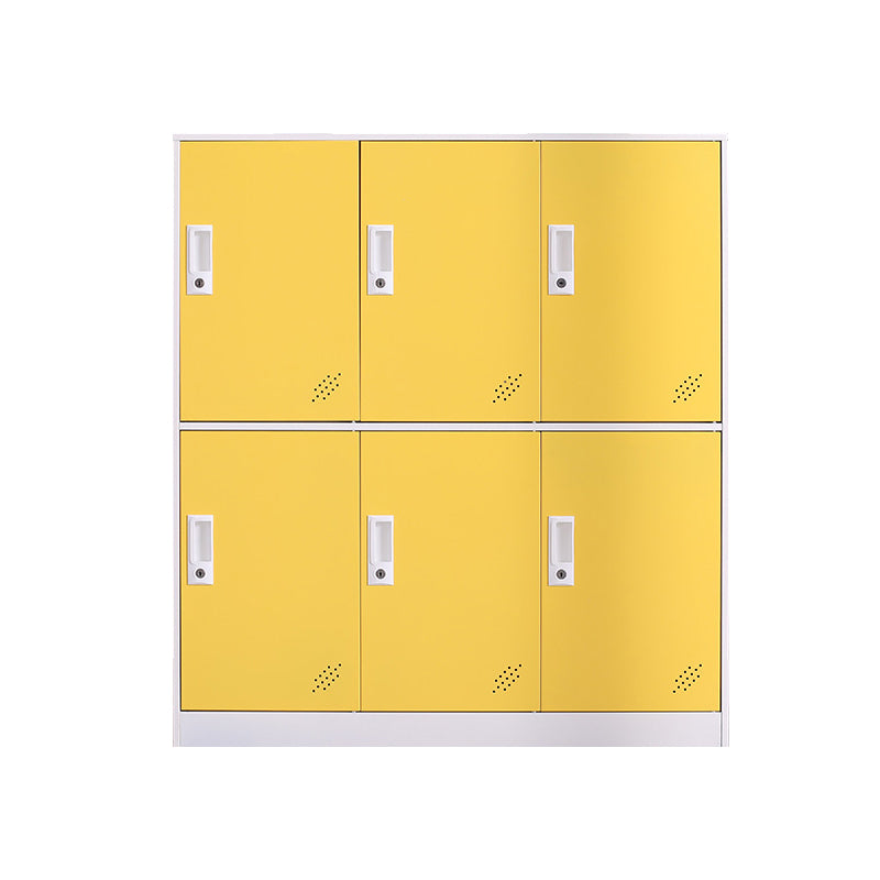 Contemporary Wardrobe Metal Wardrobe Closet for Home,35.43" D x 15.75" W x 39.37" H Yellow 6 Clearhalo 'Armoires & Wardrobes' 'armoires_wardrobes' 'Bedroom Furniture' 'furn' 'furn_armoires_wardrobes' 'Furniture' 5530211