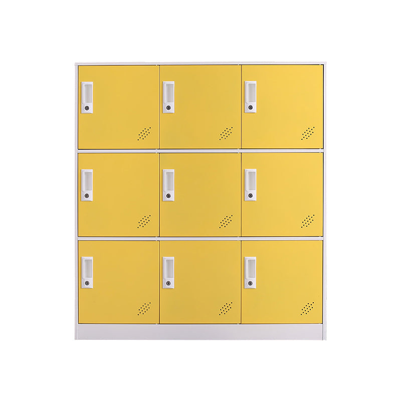 Contemporary Wardrobe Metal Wardrobe Closet for Home,35.43" D x 15.75" W x 39.37" H Yellow 9 Clearhalo 'Armoires & Wardrobes' 'armoires_wardrobes' 'Bedroom Furniture' 'furn' 'furn_armoires_wardrobes' 'Furniture' 5530212