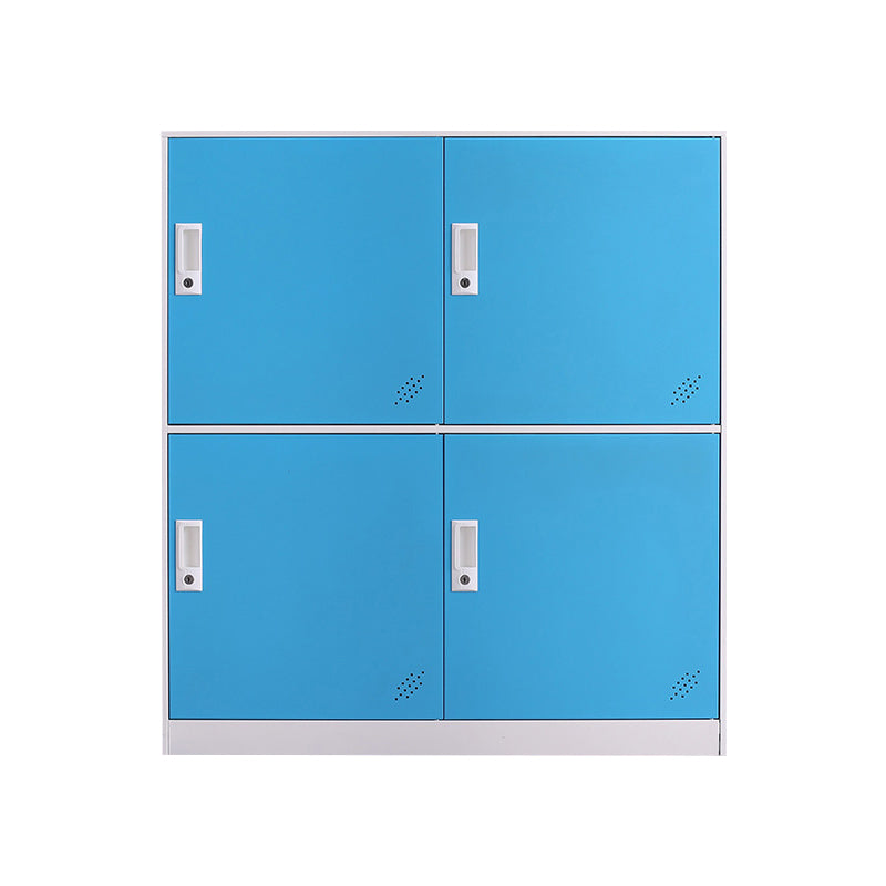 Contemporary Wardrobe Metal Wardrobe Closet for Home,35.43" D x 15.75" W x 39.37" H Blue 4 Clearhalo 'Armoires & Wardrobes' 'armoires_wardrobes' 'Bedroom Furniture' 'furn' 'furn_armoires_wardrobes' 'Furniture' 5530217