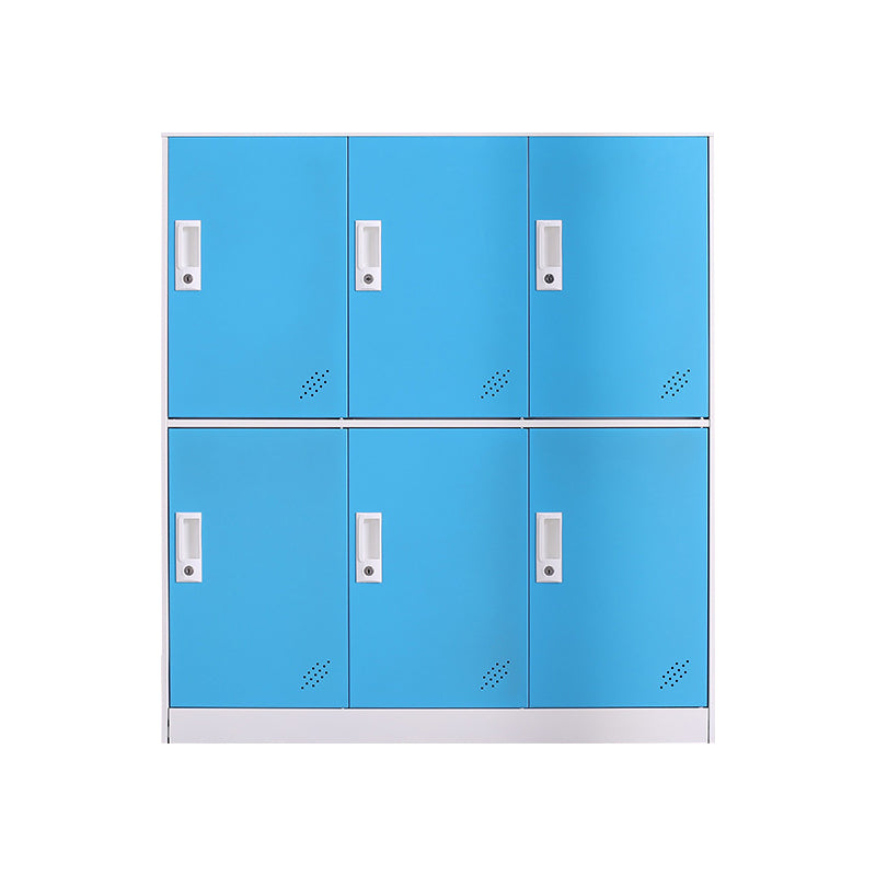 Contemporary Wardrobe Metal Wardrobe Closet for Home,35.43" D x 15.75" W x 39.37" H Blue 6 Clearhalo 'Armoires & Wardrobes' 'armoires_wardrobes' 'Bedroom Furniture' 'furn' 'furn_armoires_wardrobes' 'Furniture' 5530218