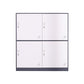 Contemporary Wardrobe Metal Wardrobe Closet for Home,35.43" D x 15.75" W x 39.37" H White-Gray 4 Clearhalo 'Armoires & Wardrobes' 'armoires_wardrobes' 'Bedroom Furniture' 'furn' 'furn_armoires_wardrobes' 'Furniture' 5530224