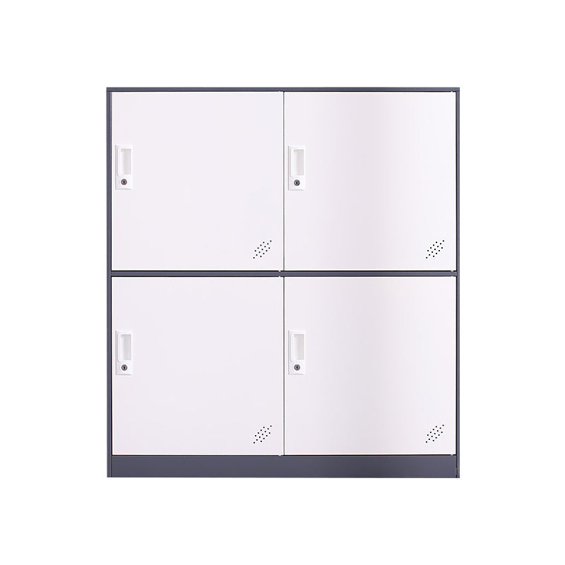 Contemporary Wardrobe Metal Wardrobe Closet for Home,35.43" D x 15.75" W x 39.37" H White-Gray 4 Clearhalo 'Armoires & Wardrobes' 'armoires_wardrobes' 'Bedroom Furniture' 'furn' 'furn_armoires_wardrobes' 'Furniture' 5530224