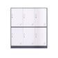 Contemporary Wardrobe Metal Wardrobe Closet for Home,35.43" D x 15.75" W x 39.37" H White-Gray 6 Clearhalo 'Armoires & Wardrobes' 'armoires_wardrobes' 'Bedroom Furniture' 'furn' 'furn_armoires_wardrobes' 'Furniture' 5530225
