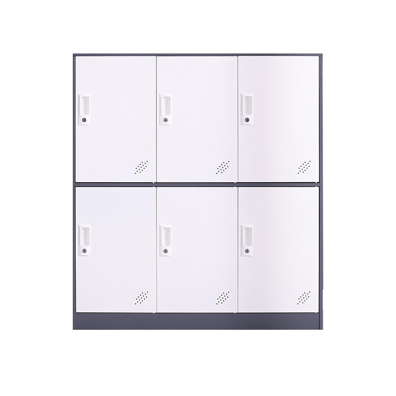 Contemporary Wardrobe Metal Wardrobe Closet for Home,35.43" D x 15.75" W x 39.37" H White-Gray 6 Clearhalo 'Armoires & Wardrobes' 'armoires_wardrobes' 'Bedroom Furniture' 'furn' 'furn_armoires_wardrobes' 'Furniture' 5530225