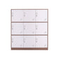 Contemporary Wardrobe Metal Wardrobe Closet for Home,35.43" D x 15.75" W x 39.37" H White-Brown 9 Clearhalo 'Armoires & Wardrobes' 'armoires_wardrobes' 'Bedroom Furniture' 'furn' 'furn_armoires_wardrobes' 'Furniture' 5530230