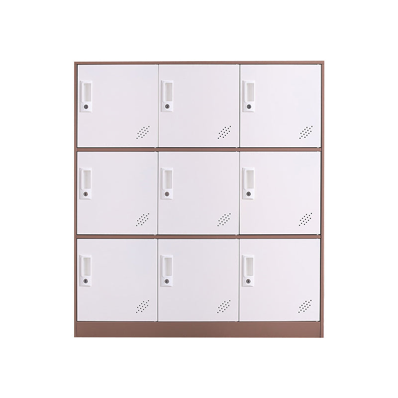 Contemporary Wardrobe Metal Wardrobe Closet for Home,35.43" D x 15.75" W x 39.37" H White-Brown 9 Clearhalo 'Armoires & Wardrobes' 'armoires_wardrobes' 'Bedroom Furniture' 'furn' 'furn_armoires_wardrobes' 'Furniture' 5530230
