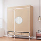 Contemporary Style Wardrobe Armoire Steel Frame Wardrobe Cabinet with Drawers