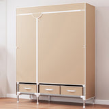 Contemporary Style Wardrobe Armoire Steel Frame Wardrobe Cabinet with Drawers