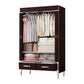 Contemporary Style Wardrobe Armoire Steel Frame Wardrobe Cabinet with Drawers