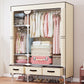 Contemporary Style Wardrobe Armoire Steel Frame Wardrobe Cabinet with Drawers