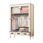Contemporary Style Wardrobe Armoire Steel Frame Wardrobe Cabinet with Drawers