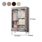 Contemporary Style Wardrobe Armoire Steel Frame Wardrobe Cabinet with Drawers