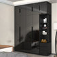 Gabinete de almacenamiento negro de vidrio para el hogar gabinete interior contemporáneo con puerta con bisagras