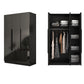 Gabinete de almacenamiento negro de vidrio para el hogar gabinete interior contemporáneo con puerta con bisagras