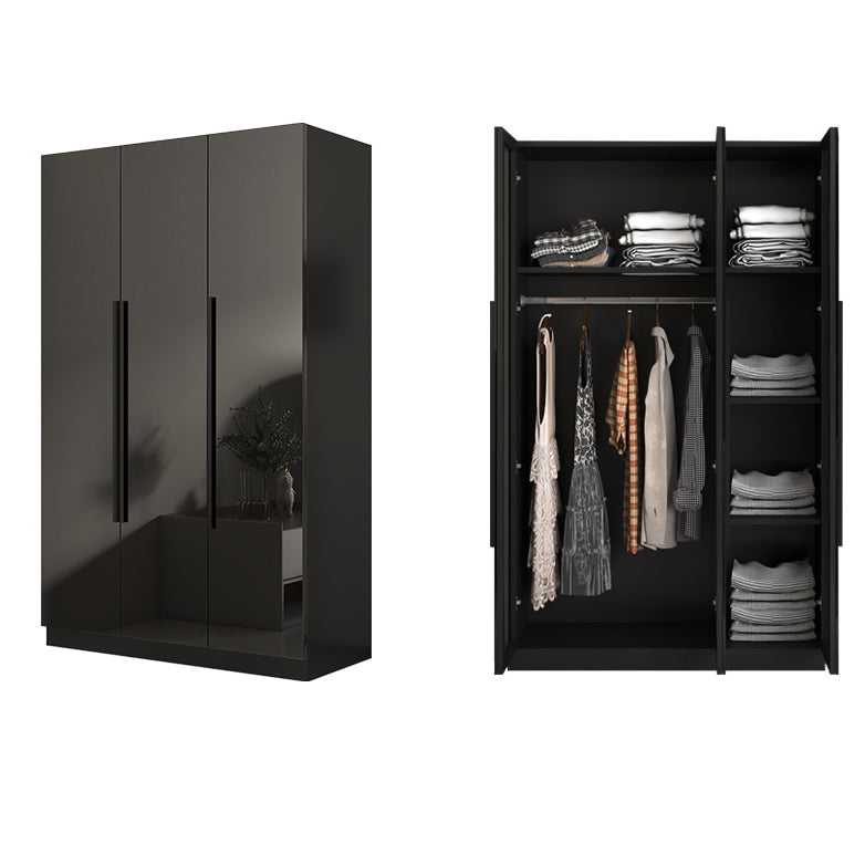 Gabinete de almacenamiento negro de vidrio para el hogar gabinete interior contemporáneo con puerta con bisagras