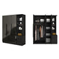 Gabinete de almacenamiento negro de vidrio para el hogar gabinete interior contemporáneo con puerta con bisagras