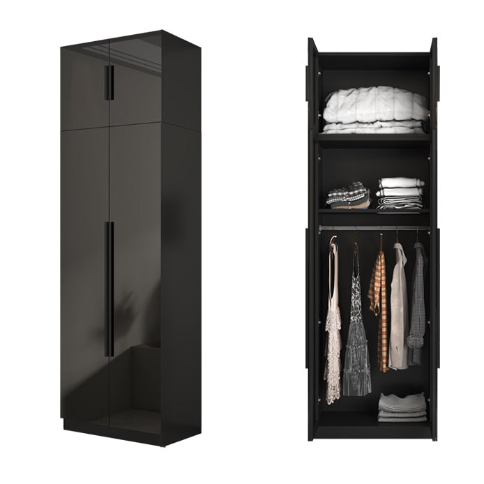 Gabinete de almacenamiento negro de vidrio para el hogar gabinete interior contemporáneo con puerta con bisagras