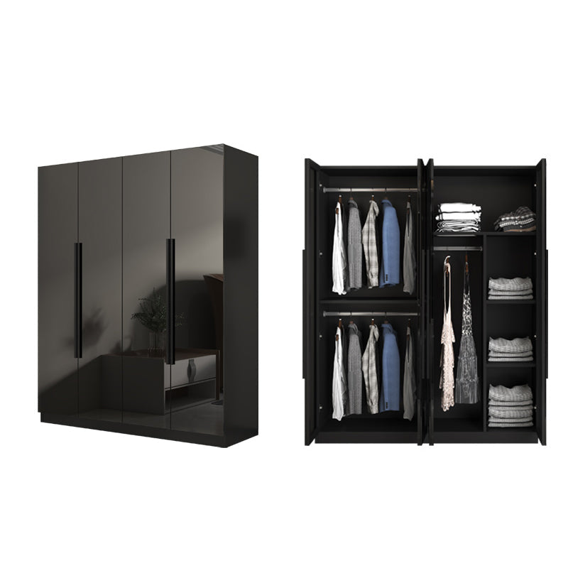 Gabinete de almacenamiento negro de vidrio para el hogar gabinete interior contemporáneo con puerta con bisagras