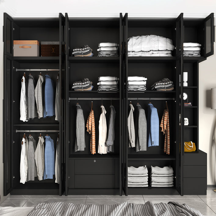 Gabinete de almacenamiento negro de vidrio para el hogar gabinete interior contemporáneo con puerta con bisagras