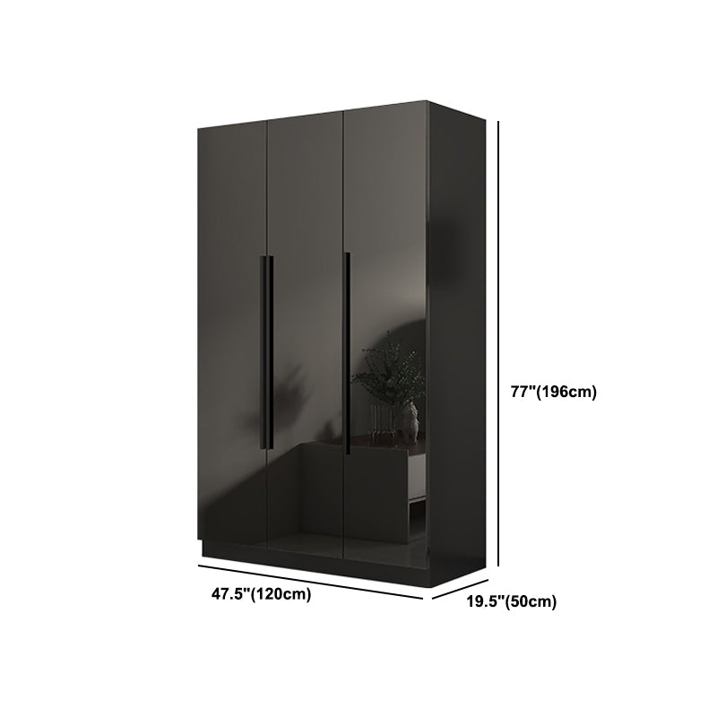 Gabinete de almacenamiento negro de vidrio para el hogar gabinete interior contemporáneo con puerta con bisagras