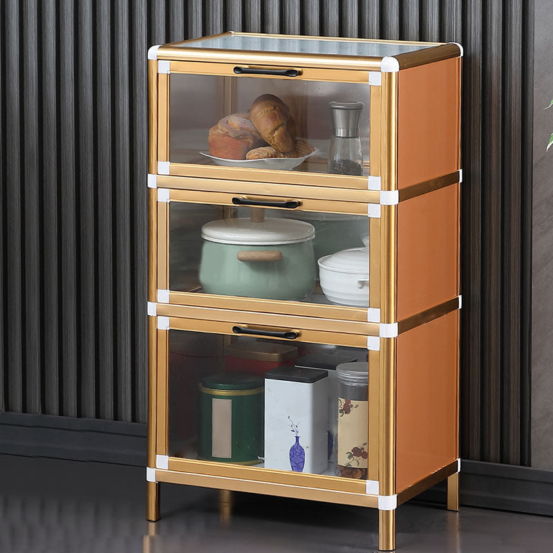 Sideboard in metallo in stile moderno dorato con porta per la cucina