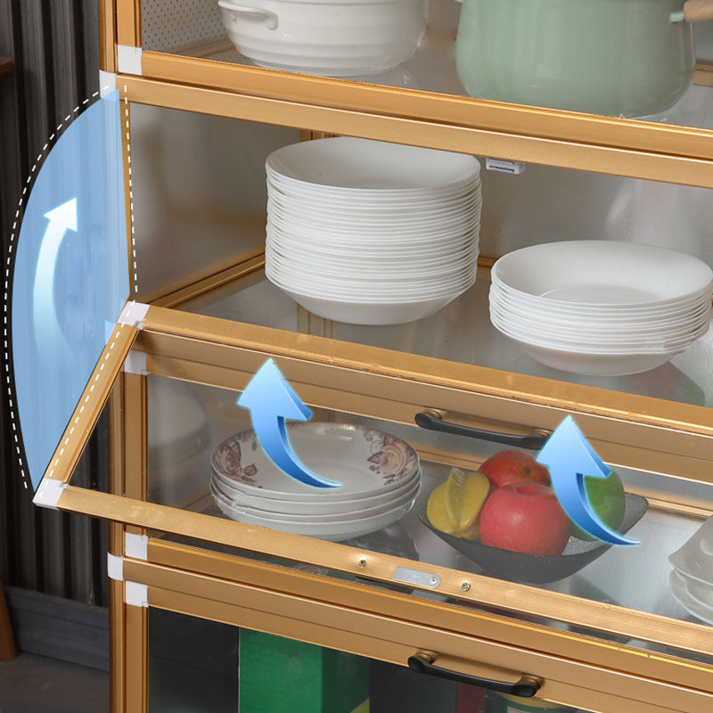 Sideboard in metallo in stile moderno dorato con porta per la cucina