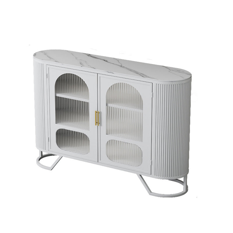 Modern Stone Top Sideboard Metal Sideboard with Door for Kitchen White Clearhalo 'buffet_sideboard' 'Buffets & Sideboards' 'furn' 'furn_buffet_sideboard' 'Furniture' 'Kitchen & Dining Furniture' 5530713