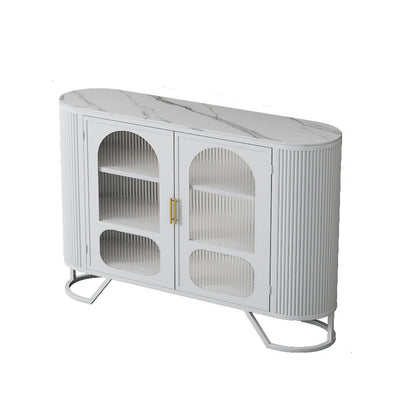 Modern Stone Top Sideboard Metal Sideboard with Door for Kitchen White Clearhalo 'buffet_sideboard' 'Buffets & Sideboards' 'furn' 'furn_buffet_sideboard' 'Furniture' 'Kitchen & Dining Furniture' 5530713